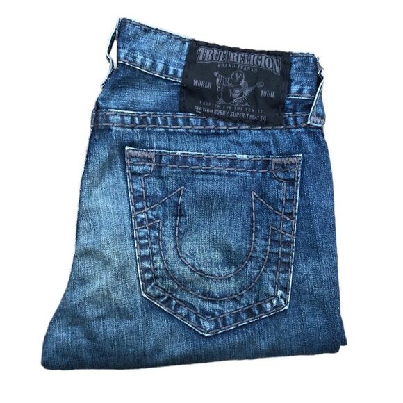 Vintage True Religion Jeans Size 36 BOBBY SUPER T Blue - Picture 1 of 9